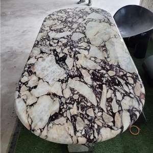 Tavolo da Pranzo di Lusso in Marmo Calacatta Viola Italiano, Design Unico in Pietra Naturale SH STONE - Product Image 3