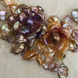 豪華なエレガントな手作り花真珠ブローチレディースジュエリー装飾カラフルな淡水真珠ウェディングパーティー - Product Image 5