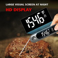 Thermomètre numérique magnétique portable étanche à LED pour la mesure de la température des steaks et de la cuisine, idéal pour la vente en gros