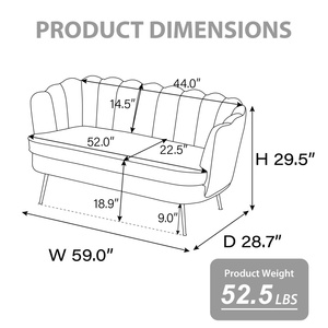 SZ Modern Chenille Loveseat Small <strong>Sofa</strong> <strong>Mini</strong> Room Couch Two-Seater <strong>Sofa</strong> with Gold Metal Legs Small Space Office Studio Apartment - Product Image 6