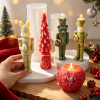 J10-606 Benutzerdefinierte Logo-Weihnachts-Silikonform Fabrik 3D Weihnachtsbaum Schneemann Formen für Handgemachte Seife Kerzen Harz Schlüsselanhänger