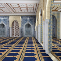 Tapis de mosquée de luxe au design islamique, tapis insonorisant mural pour mosquée, salle de prière