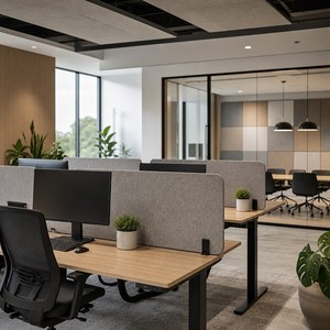 Divisor de Escritorio Acústico para Oficina, Pantalla de Fieltro PET, Reducción de Ruido, para Sala de Reuniones - Product Image 2