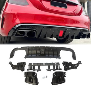 Diffusore Posteriore per Mercedes Benz <span class=keywords><strong>W205</strong></span> Classe C <span class=keywords><strong>AMG</strong></span> C63 C63S C43 C43S Berlina 2015-2021, Stile Brabus - Product Image 5