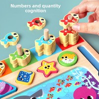 Mainan Edukasi Anak Usia Dini Puzzle Kayu Memancing Mencocokkan Pola Magnetik Pengenalan Warna Balok Bangunan