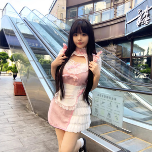 New Chinese Style Maid Cheongsam Dress Pink Spring 2025 Cosplay Costume For Anime Role Play Games Drama Yangko - Product Image 4