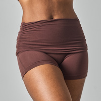 Shorts de yoga moulants unis pour femme en coton brossé doux, taille haute, pliables, pour la course, les loisirs quotidiens et le sport
