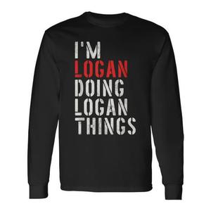 T-shirt à manches longues Logan – Je fais les choses Logan – Design personnalisé avec prénom – T-shirt promotionnel - Product Image 1