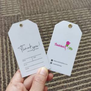 Tùy Chỉnh In Logo Nhãn Thẻ Đen Lá Vàng May Mặc Treo Thẻ - Product Image 3