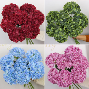 Fleurs d'hortensia artificielles 180 pétales branche unique en soie plastique pour décoration maison mariage style français moderne - Product Image 3