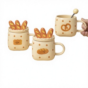 Taza de <span class=keywords><strong>Café</strong></span> de Cerámica con Diseño de Pan, Linda, para Parejas de Estudiantes, Chico y Chica, Regalos de Oficina Modernos, Ecológicos, de Porcelana China - Product Image 1