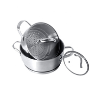 Cuiseur vapeur en acier inoxydable avec Casseroles, 8 plats, Casseroles et poêles à vapeur