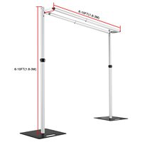 Vente chaude Heavy Duty 10ft Réglable Tuyau et Drapé Toile de Fond Stand Double Barre Transversale Décorations De Mariage