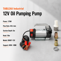 Pompe à Huile Électrique Portable 12V DC en Gros, 175W, 40L/min, Aspiration 5m, Hauteur de Refoulement 10m, Pompe de Transfert de Carburant Diesel Modèle 12V OEM ODM