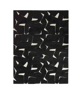 Alfombra de lana hecha a mano abstracta moderna de alta calidad, alfombra cuadrada negra con patrón Oriental para oficina en casa, diseñador de algodón de yute - Product Image 1