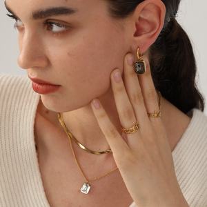 Ason Wholesale Non Tarnish Dainty 18k <b>Gold</b> Plated Hot Selling Stainless Steel <b>Jewelry</b> Colorful Zircon Hoop Earring <b>Set</b> for Women - Product Image 2