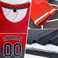 Maillot de baseball à manches courtes personnalisé avec impression numérique, dégradé bordeaux-noir, nom, numéro et logo personnalisés, respirant et à séchage rapide
