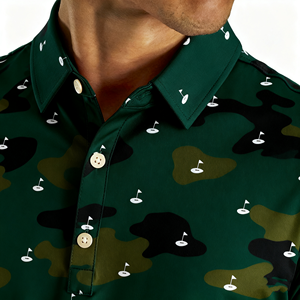 2025 nuevo diseño Oem Logo Camo sublimación Polo Golf camisas rendimiento Polo camisetas para hombres estiramiento elástico Golf Wear - Product Image 1