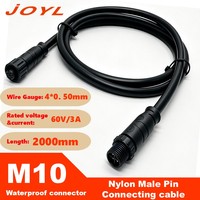 Connecteur de câble d'extension étanche JOYL 2m 4*0.5mm à verrouillage par vis anti-desserrage M10 pour capteurs de puissance d'automatisation industrielle