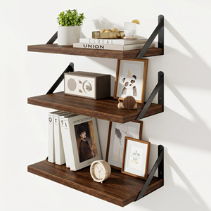 Rustic Wood Floating <b>Shelves</b> Set of 3 Country Style <b>Wall</b> <b>Mounted</b> Storage <b>Shelves</b> Decorative <b>Wall</b> <b>Shelf</b> - Product Image 1