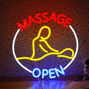 <b>Massage</b> Open Letreros Neon LED indoor hanging ambient light shop sign wall decoration light entrance indicator light 5V 12V - Product Image 1