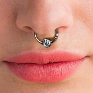 Stainless Steel Rhinestone <b>Nose</b> <b>Ring</b> Zircon Bezel Setting Seamless <b>Hoop</b> For <b>Nose</b> Piercing Jewelry - Product Image 3