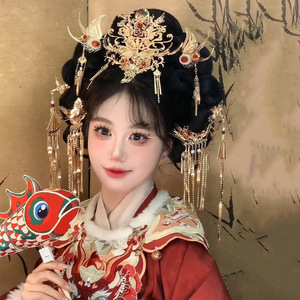 Nuevo Diseño Original 2025, Accesorio para el Cabello Hecho a Mano de Estilo Antiguo, Corona de Fénix con Borlas, Set de Maquillaje, Tocado Hanfu - Product Image 1