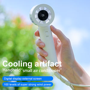 Ventilateur de poche portable à moteur sans balais avec batterie KC rechargeable, affichage numérique, conception de rouleau de refroidissement, bouton - Product Image 4