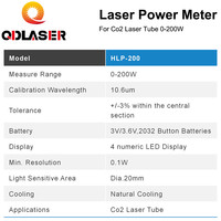 Meteran Daya Laser Genggam HLP-200 Meteran Daya Tabung Laser CO2 0-200W untuk Peralatan Laser Mesin Pemotong Ukiran Penandaan