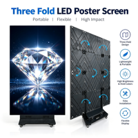 Écran LED pliable pour bijouterie P1.86 – Affichage publicitaire triptyque, Mur vidéo intérieur, Signalétique de vente au détail