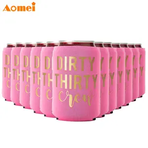 AOMEI Customized High Quality Tall Slim Slender Skinny 3 4 In 1 Gold Neoprene Beer Bottle Cans Cooler Sleeve Holder Coozy