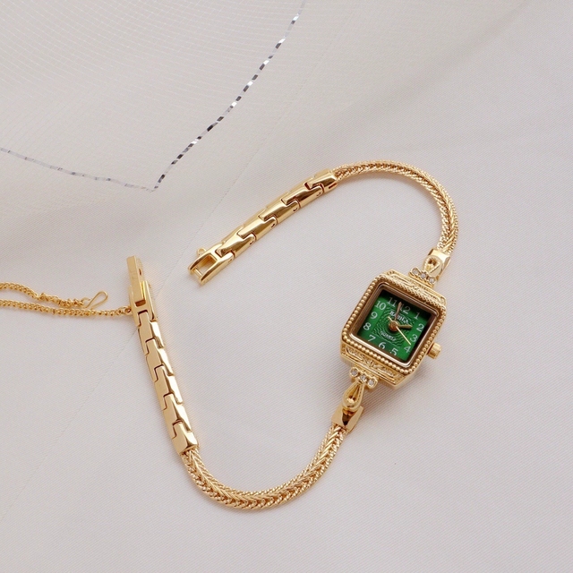 High Quality Exquisite Square Women Chain Watches Small Size Girls Gift Set Luxury Ladies Bracelet Dress Watch