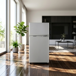 Refrigerador Pequeño de 80L con Doble Puerta y Congelador Superior, <span class=keywords><strong>Mini</strong></span> Refrigerador para Dormitorio, Apartamento u Hotel - Product Image 1