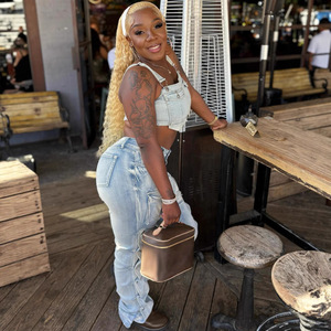 Jeans Dritti da Donna Traspiranti Multitasche con <span class=keywords><strong>Bottoni</strong></span>, Casual Estivi, Nuovi <span class=keywords><strong>Pantaloni</strong></span> Vintage alla Moda <span class=keywords><strong>Senza</strong></span> Top - Product Image 3