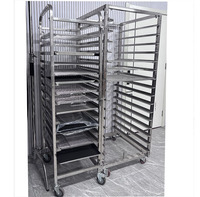 Chariot de boulangerie à roulettes en acier inoxydable de qualité alimentaire, robuste, grand, à 15 niveaux, pour refroidir les gâteaux, le pain, avec plateau pour four rotatif