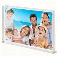Marco de Fotos Acrílico Magnético Transparente de Doble Cara para Exhibición de Sobremesa Familiar, Tamaño Personalizado, Esquinas Rectas, Sin Tornillos, Venta al por Mayor