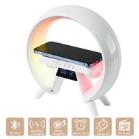 Multifuncional G Shape RGB Atmósfera LED Alarma Cock Recargable BT5.3 Altavoces inalámbricos para accesorios para el hogar