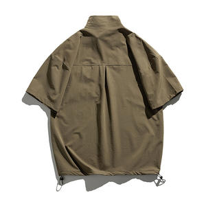 เสื้อฮาวายถักนิตติ้งแห้งเร็วสำหรับผู้ชาย สไตล์ลำลองชายหาดฤดูร้อน แขนสั้น รับผลิตตามแบบ OME พร้อมโลโก้ ขายส่งยอดนิยม - Product Image 3