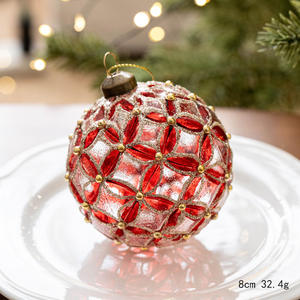 Decorazioni Natalizie Palline di Natale in Vetro per Albero di Natale Ornamenti Sfera Natalizia 8cm - Product Image 6