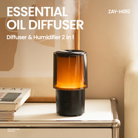Diffuseur d'huiles essentielles ultrasonique rétro minimaliste avec lumière nocturne chaude, mini humidificateur d'air USB pour la décoration de la maison