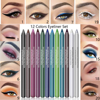 Eyeliner Liquide ou Crayon Waterproof Longue Tenue 14 Couleurs, Non Baveux, Sans Estompage, Maquillage Cosmétique Sexy pour Femme