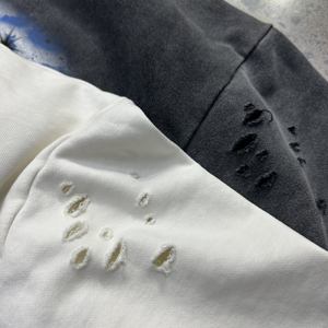 Мужские негабаритные винтажные уличные футболки на заказ, плотные укороченные 100% с логотипом, хлопковые укороченные квадратные - Product Image 6