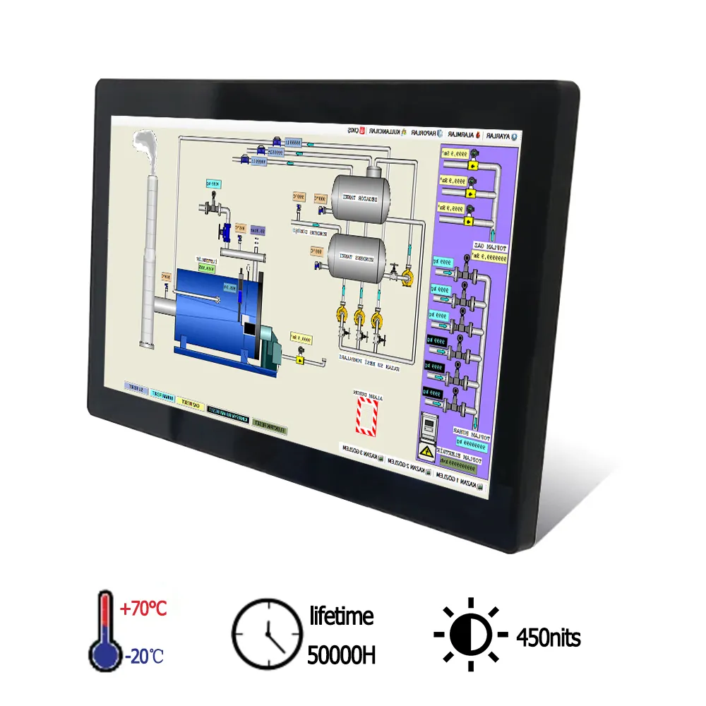 Monitor industrial capacitivo portátil impermeável HD TFT IPS LCD HDMI Touch Screen personalizado 15,6 polegadas