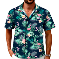 Chemise hawaïenne pour homme, décontractée, anti-froissement, respirante, à motif floral, manches longues, hauts tropicaux, tenues de vacances, Aloha, été, XL