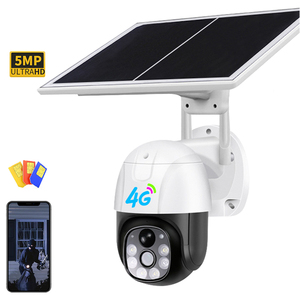 Al Aire Libre 5MP PTZ Video IP Sistema de vigilancia de seguridad inalámbrico Tarjeta SIM GSM Cámara CCTV Cámara solar V380 Panel solar alimentado 4G - Product Image 1
