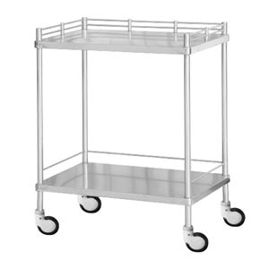 Chariot médical d'urgence en acier inoxydable à 3 niveaux YFQ-T32, certifié CE ISO, 4 roulettes, capacité de charge de 100 lb - Product Image 3