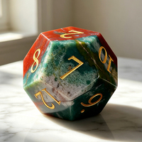 7pcs Set Dadu Batu Akik India Batu Alam Polihedral DND RPG Set Dadu Permainan Meja Buatan Tangan Set Dadu D&D Grosir