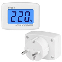 DM55-1 dinding dipasang AC80-300V Voltmeter soket penguji voltase Header portabel LCD Digital Volt Meter soket penguji tegangan Meter baru