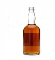 Bouteille en verre cylindrique Voltan 500 ml pour spiritueux (Whisky, Rhum), avec bouchons hermétiques, en verre silex transparent, conteneur de stockage robuste de qualité supérieure
