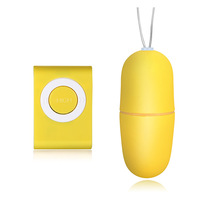 Mini vibromasseur étanche bleu style lecteur MP3 avec télécommande, 3 vitesses, finition givrée, gadget bien-être pour femme adulte, batterie intégrée